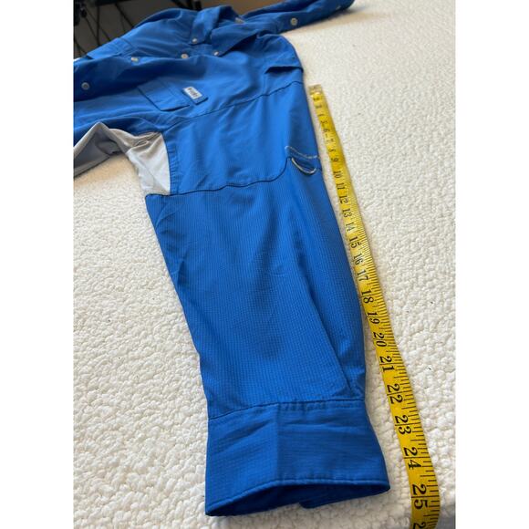 Columbia PFG Omni Freeze Shirt Men's Sz XL Blue/Gray Button Outdoor - Picture 5 of 8